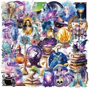 Magical stickers witch, cats, Planet, moon lunar decal Stickers